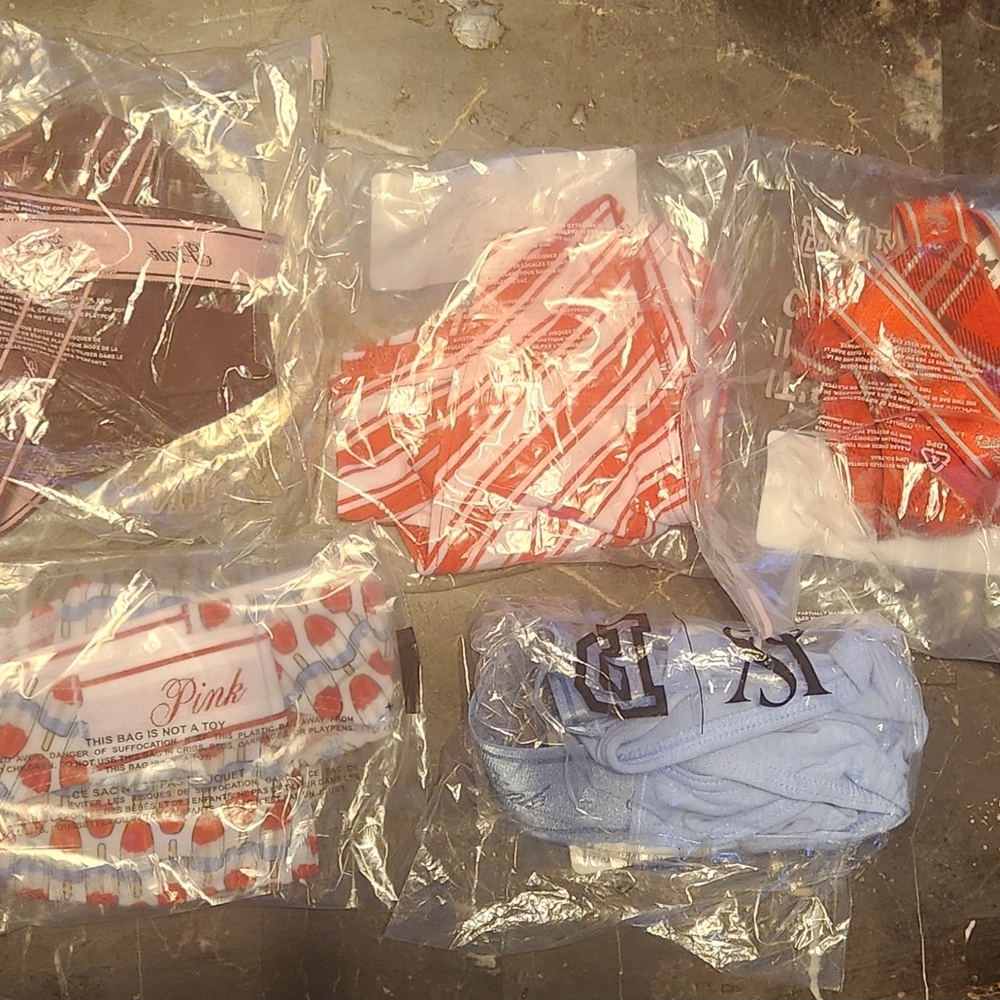 Victoria's Secret Pink and Blue Assorted Thong Panties